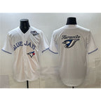 Toronto Blue Jays Team Big Logo White KLUNKIM 2025 World Series Home Cool Base Stitched Jersey