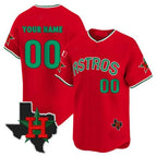 Custom Houston Astros Mexico Texas Patch Vapor Premier Limited Jersey V3 ¨C Red KLUNKIM