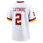 W.Commanders #2 Marshon Lattimore White KLUNKIM Game Jersey