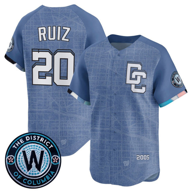 Washington Nationals #20 Keibert Ruiz Blue KLUNKIM 2025 City Connect Limited Stitched Jersey