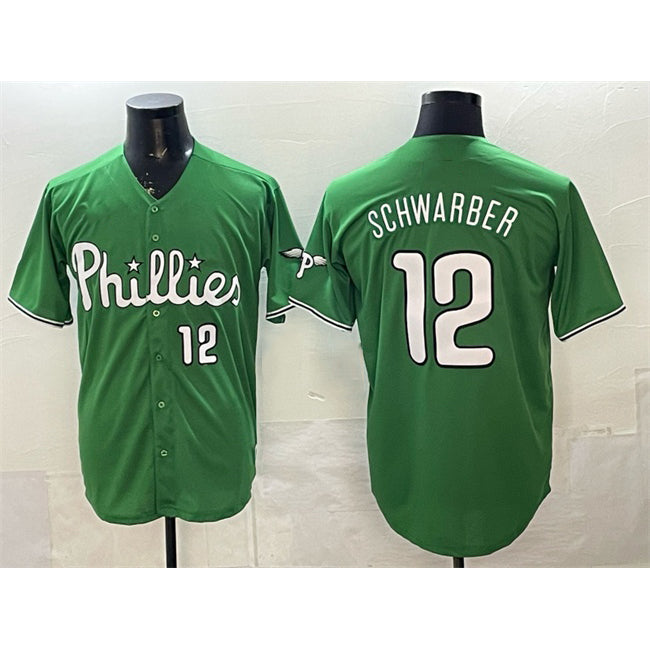 Philadelphia Phillies #12 Kyle Schwarber Green KLUNKIM Limited Stitched Jersey