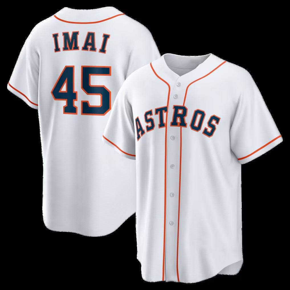 Houston Astros #45 Tatsuya Imai White KLUNKIM Home Replica Jersey