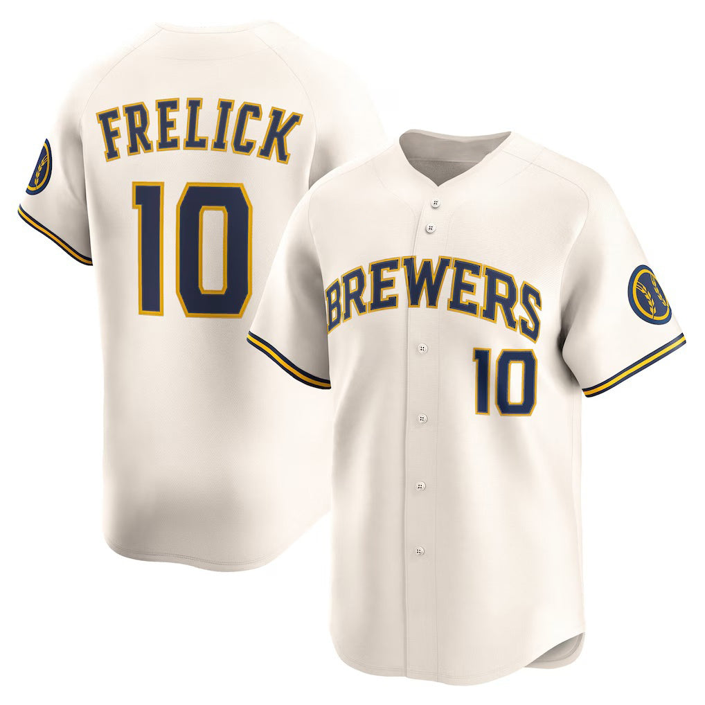 Milwaukee Brewers #10 Sal Frelick Cream KLUNKIM Home Limited Player Jersey