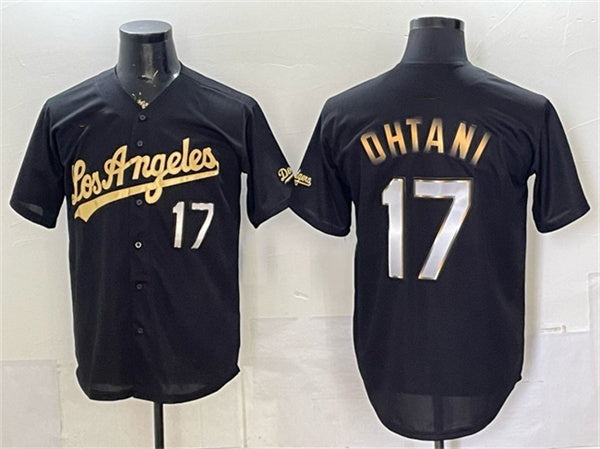 Los Angeles Dodgers #17 Shohei Ohtani Black Gold KLUNKIM Limited Stitched Jersey