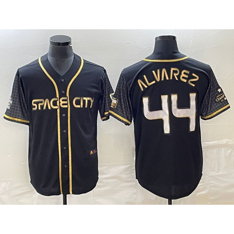 Houston Astros #44 Yordan Alvarez Black KLUNKIM City Connect Cool Base Stitched Jersey