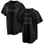 Miami Marlins #23 Max Meyer Black KLUNKIM Cool Base Stitched Jersey