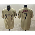 Arizona Diamondbacks #7 Corbin Carroll Number 2021 Gold KLUNKIM City Connect Cool Base Stitched Jerseys