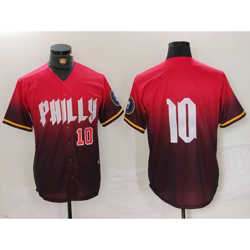 Philadelphia Phillies #10 JT Realmuto Red KLUNKIM 2024 City Connect Limited Stitched Jerseys