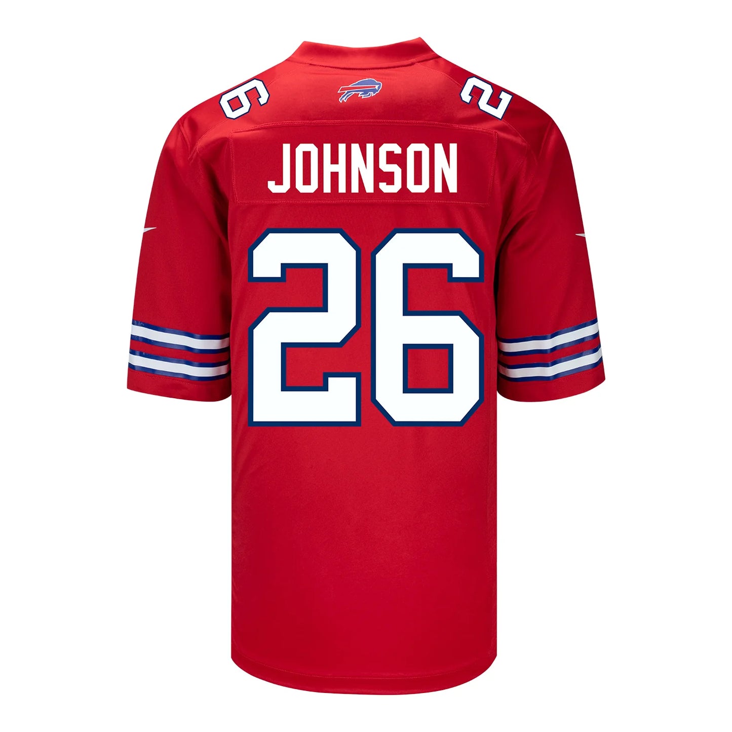 B.Bills #26 Ty Johnson Red Game Player Jersey Football Stitched American Jerseys