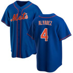 New York Mets #4 Francisco ¨¢lvarez Royal KLUNKIM Cool Base Stitched Jersey