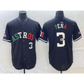 Houston Astros #3 Jeremy Pena Number Mexico Black KLUNKIM Cool Base Stitched Jersey