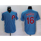 Philadelphia Phillies #16 Brandon Marsh Blue KLUNKIM Cool Base Stitched Jersey