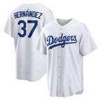 Los Angeles Dodgers #37 Teoscar Hernandez White KLUNKIM Home Replica Jersey