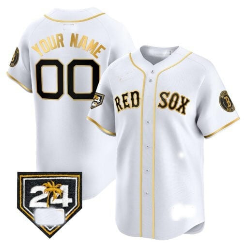 Custom Boston Red Sox 2024 Spring Training Patch Vapor Premier Limited Jersey - White Gold KLUNKIM