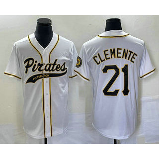 Pittsburgh Pirates #21 Roberto Clemente White KLUNKIM Cool Base Stitched Jersey