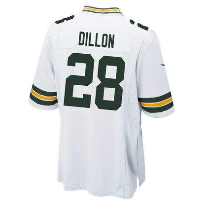 GB.Packers #28 A.J.Dillon White Away Game American Football Stitched Jersey