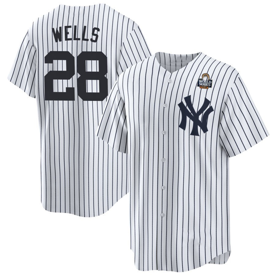 New York Yankees #28 Austin Wells White 2024 World Series Limited Stitched Baseball Jersey