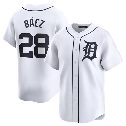 Detroit Tigers #28 Javier Baez White Home Replica Player Name Jersey Baseball Jerseys