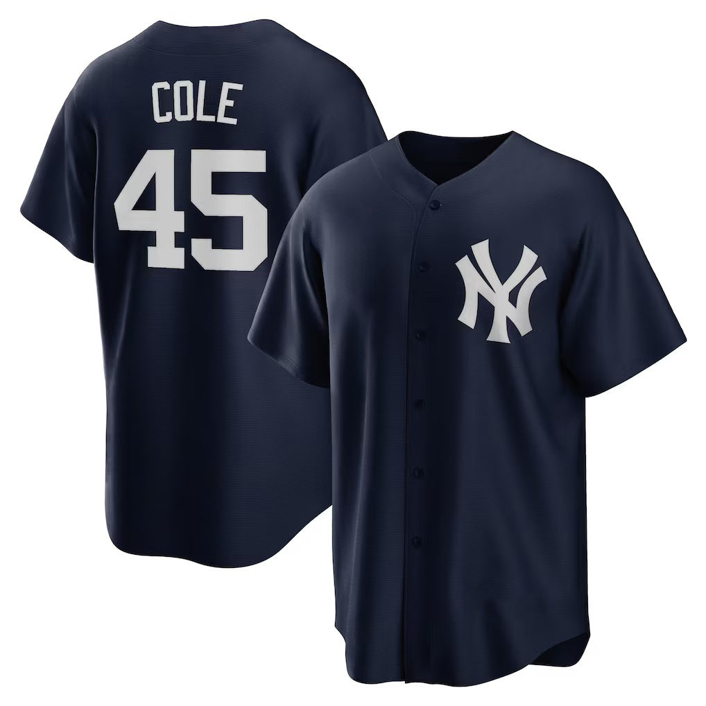 New York Yankees #45 Gerrit Cole Navy KLUNKIM Alternate Replica Player Name Jersey