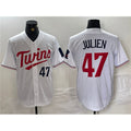 Minnesota Twins #47 Edouard Julien White KLUNKIM Cool Base Stitched Jersey 1