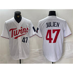 Minnesota Twins #47 Edouard Julien White KLUNKIM Cool Base Stitched Jersey 1
