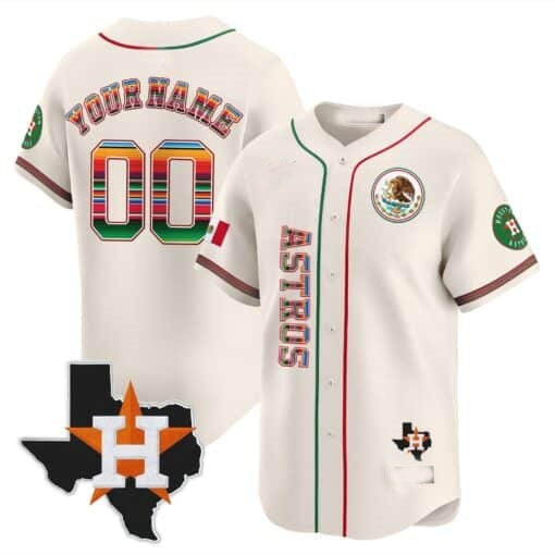 Custom Houston Astros Mexico Vapor Premier Limited Jersey V4 ¨C Cream KLUNKIM