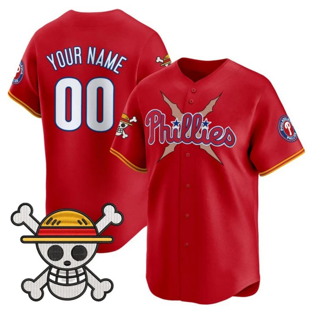 Custom Philadelphia Phillies x One Piece Red KLUNKIM Vapor Premier Limited Jersey - Stitched