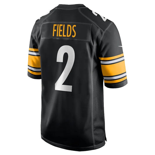 P.Steelers #2 Justin Fields Black Game Jersey Stitched American Football Jerseys