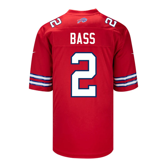 B.Bills #2 Tyler Bass Red Game Player Jersey Football Stitched American Jerseys