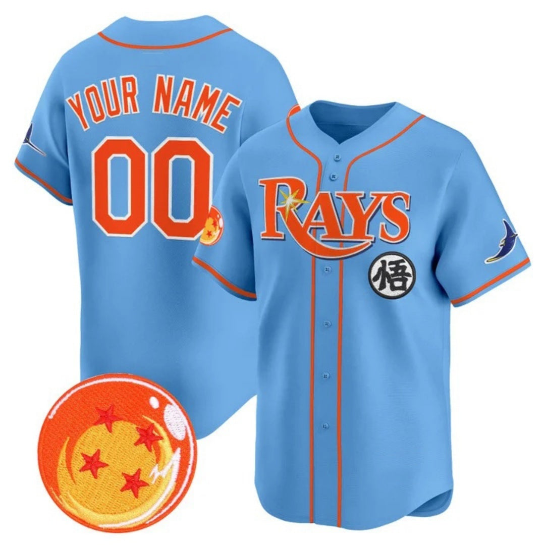 Custom Tampa Bay Rays x Dragon Ball Blue KLUNKIM Vapor Premier Limited Jersey - All Stitched