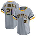 Pittsburgh Pirates #21 Roberto Clemente Gray KLUNKIM Throwback Cooperstown Collection Limited Jersey