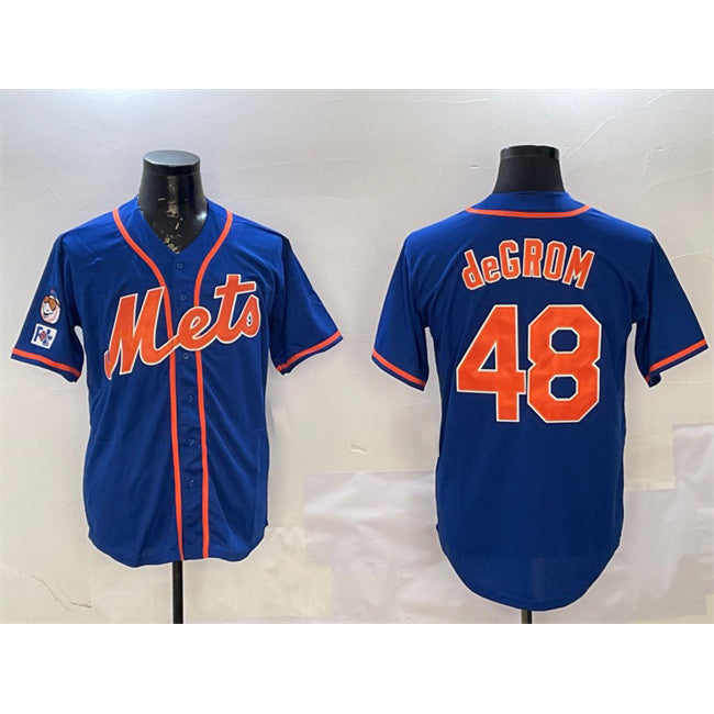 New York Mets #48 Jacob DeGrom Royal KLUNKIM 2025 Spring Training Cool Base Stitched Jersey