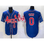 St. Louis Cardinals #0 Masyn Winn Royal KLUNKIM Independence Day Vapor Premier Limited Stitched Jersey