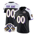 Custom B.Ravens Active Player Black White KLUNKIM 2023 F.U.S.E With Patch Throwback Vapor Limited Stitched Jersey