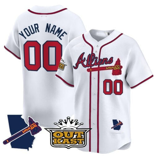 Custom Atlanta Braves Atliens Vapor Premier Limited Jersey V2 ¨C White KLUNKIM