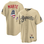 Arizona Diamondbacks #4 Ketel Marte Player Tan KLUNKIM USA 250 Fourth of July Home Game Stitched Jerseys