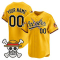 Custom Baltimore Orioles x One Piece Gold KLUNKIM Vapor Premier Limited Jersey - Stitched