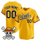 Custom Baltimore Orioles x One Piece Gold KLUNKIM Vapor Premier Limited Jersey - Stitched