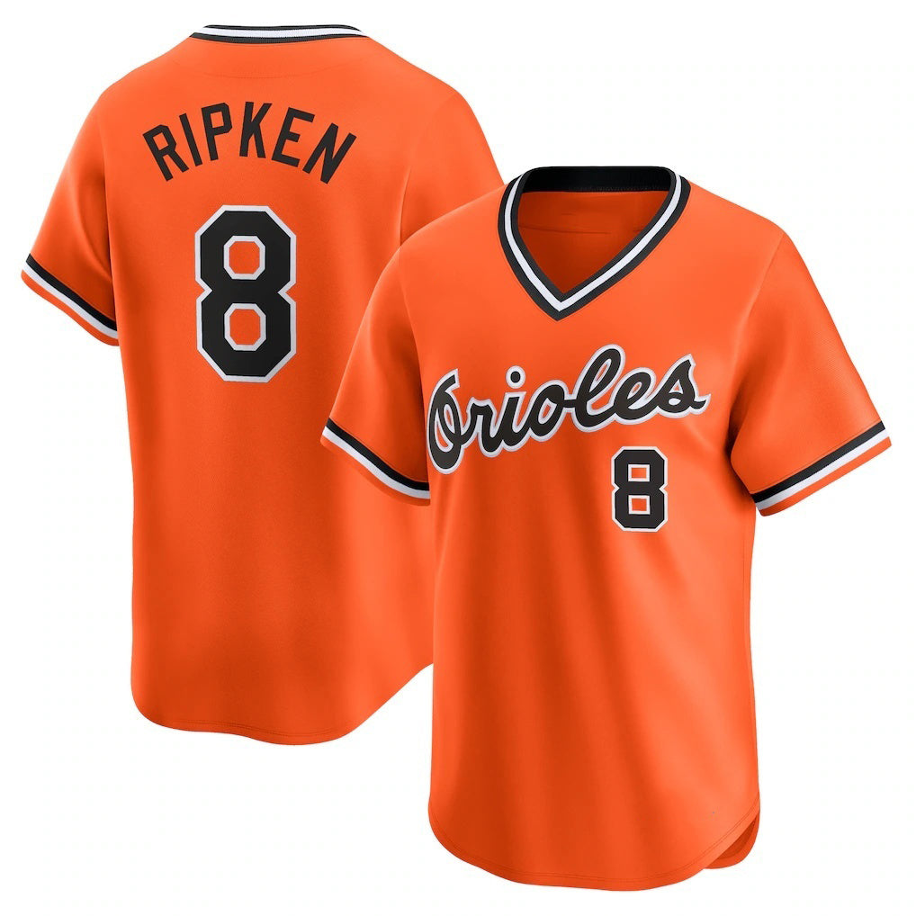 Baltimore Orioles #8 Cal Ripken Jr. Orange KLUNKIM Throwback Cooperstown Limited Jersey