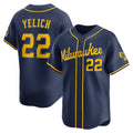Milwaukee Brewers #22 Christian Yelich Navy KLUNKIM Alternate Limited Jersey