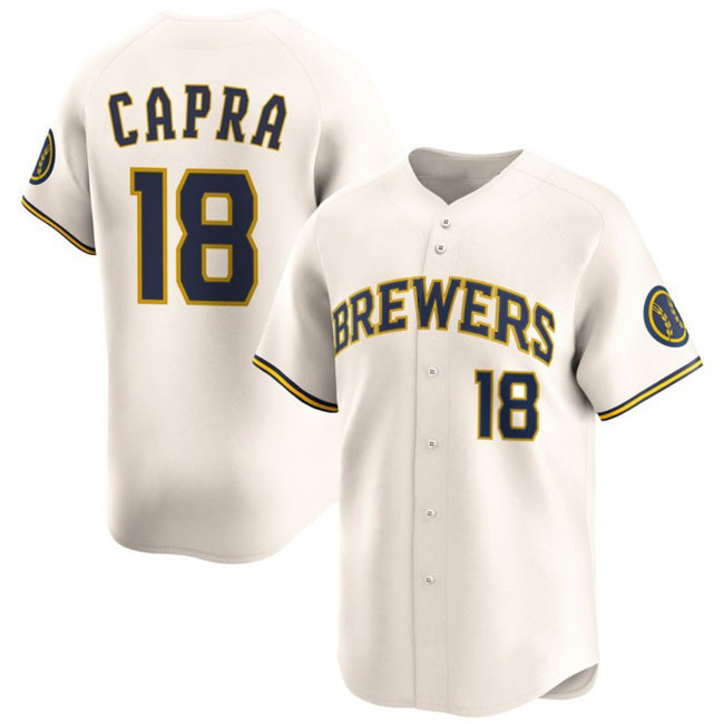 Milwaukee Brewers #18 Vinny Capra Cream KLUNKIM 2025 Limited Stitched Jersey