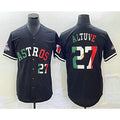 Houston Astros #27 Jose Altuve Number Mexico Black KLUNKIM Cool Base Stitched Jersey