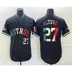 Houston Astros #27 Jose Altuve Number Mexico Black KLUNKIM Cool Base Stitched Jersey