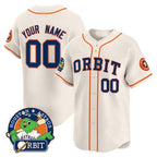 Custom Houston Astros Orbit Patch Vapor Premier Limited Jersey ¨C Cream KLUNKIM
