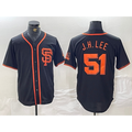 San Francisco Giants #51 Jung Hoo Lee Black KLUNKIM With SF Stitched Cool Base Jersey