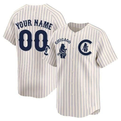 Custom Chicago Cubs Special Vapor Premier Limited Jersey V2 ¨C All Stitched-Cream Pinstripe KLUNKIM