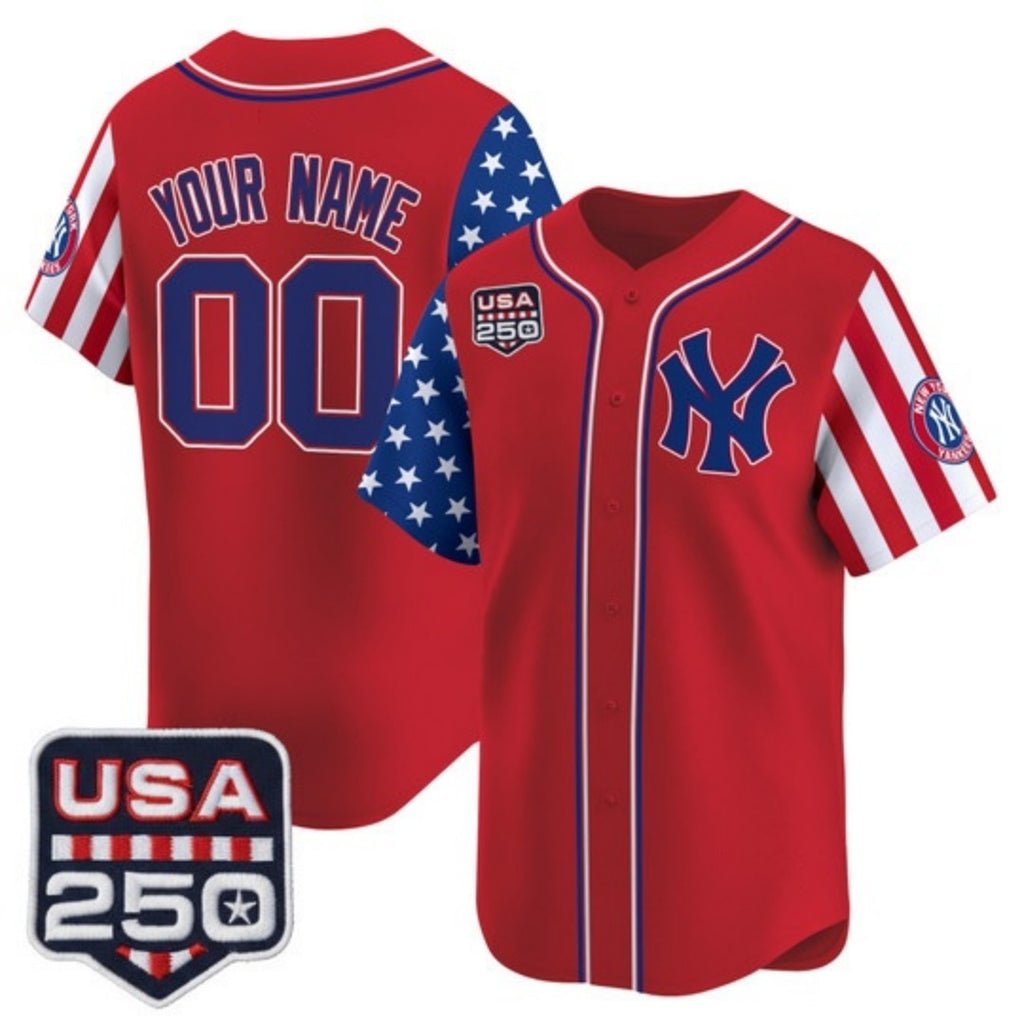 Custom New York Yankees America 250 Edition Vapor Premier Limited Red KLUNKIM Stitched Jerseys