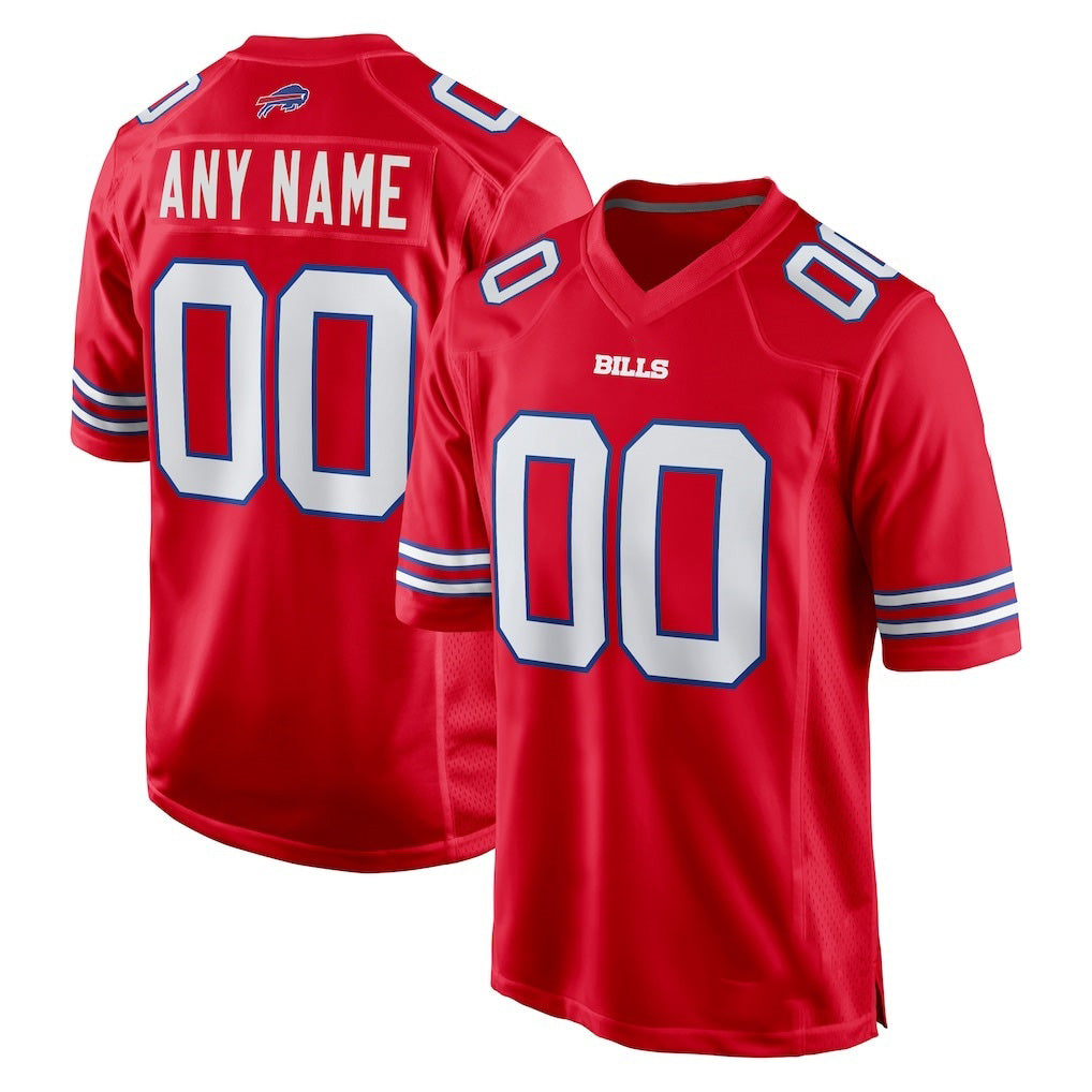 Custom B.Bills Red KLUNKIM Alternate Game Jersey