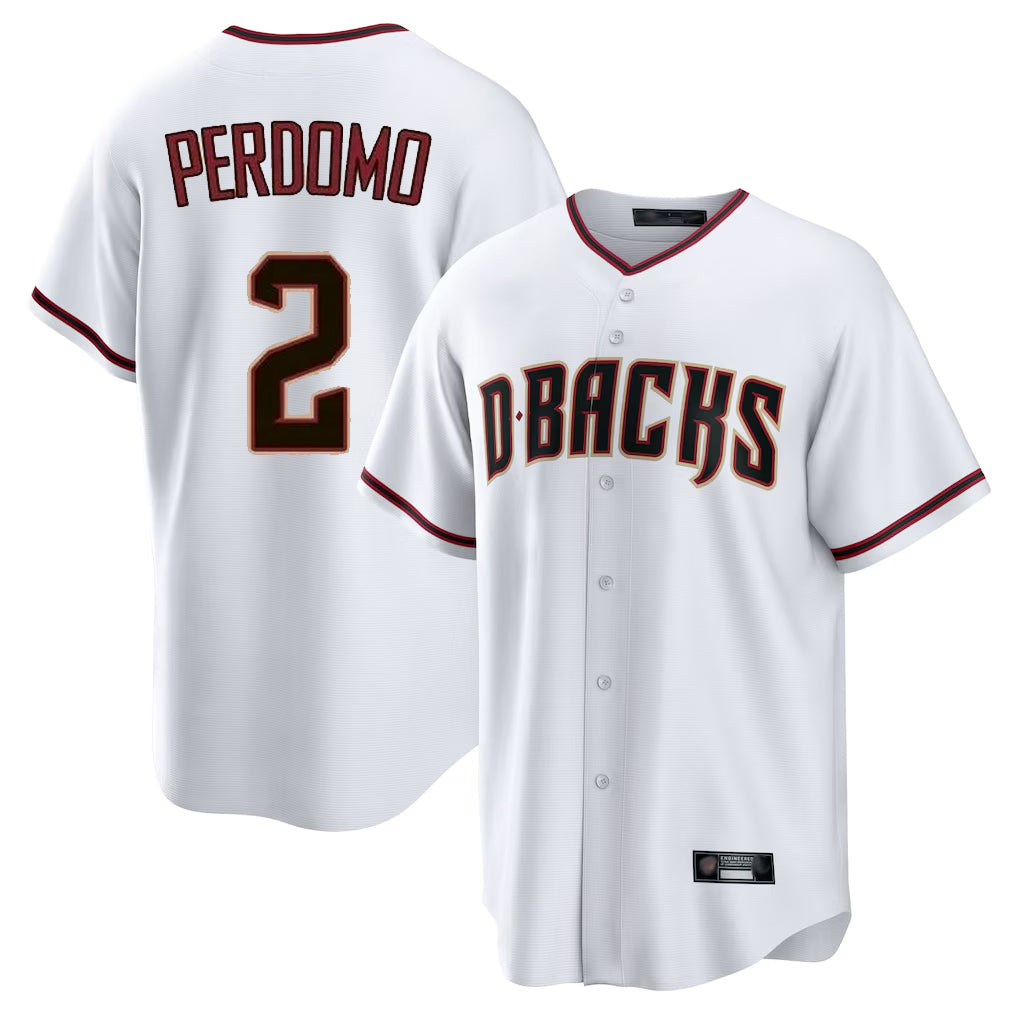 Arizona Diamondbacks #2 Geraldo Perdomo Player White KLUNKIM Home Game Stitched Jerseys