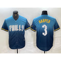 Philadelphia Phillies #3 Bryce Harper Blue KLUNKIM 2024 City Connect Limited Stitched Jersey